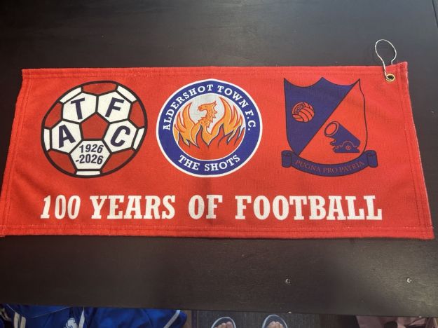 Picture of GOLF TOWEL - RED 100 YEARS BADGES